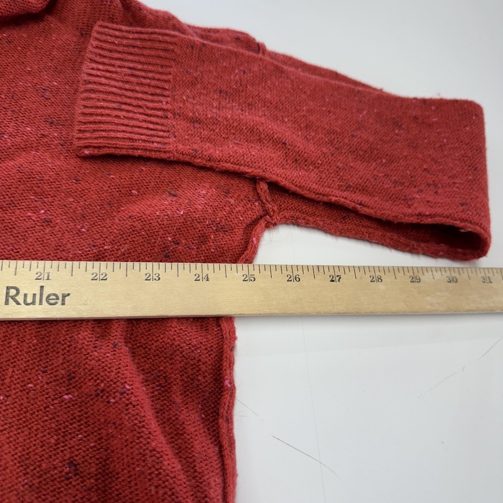 RACHEL Rachel Roy Sweater Womens Medium Red Cowl Neck Hi-Low Wool Blend Knit - Picture 9 of 9